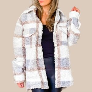 Cozy Plaid Teddy Jacket for Women